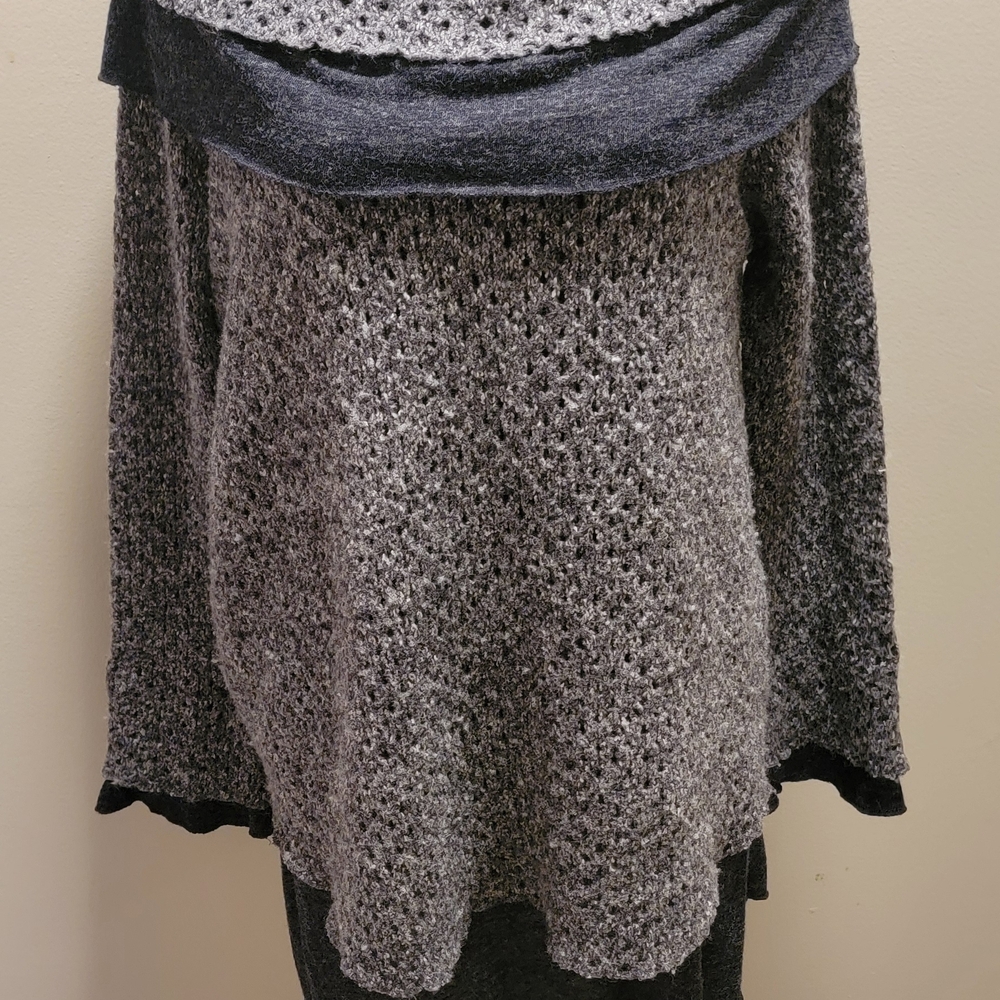 Soft Surroundings Charcoal Cowl Neck Sweater